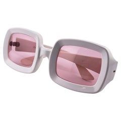 Vintage Fosters Grant Sculptured White Sunglasses Made in Usa 1960's