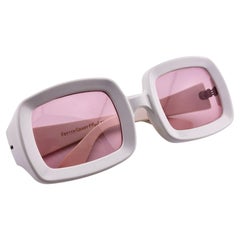 Vintage Fosters Grant Sculptured White Sunglasses Made in Usa 1960's