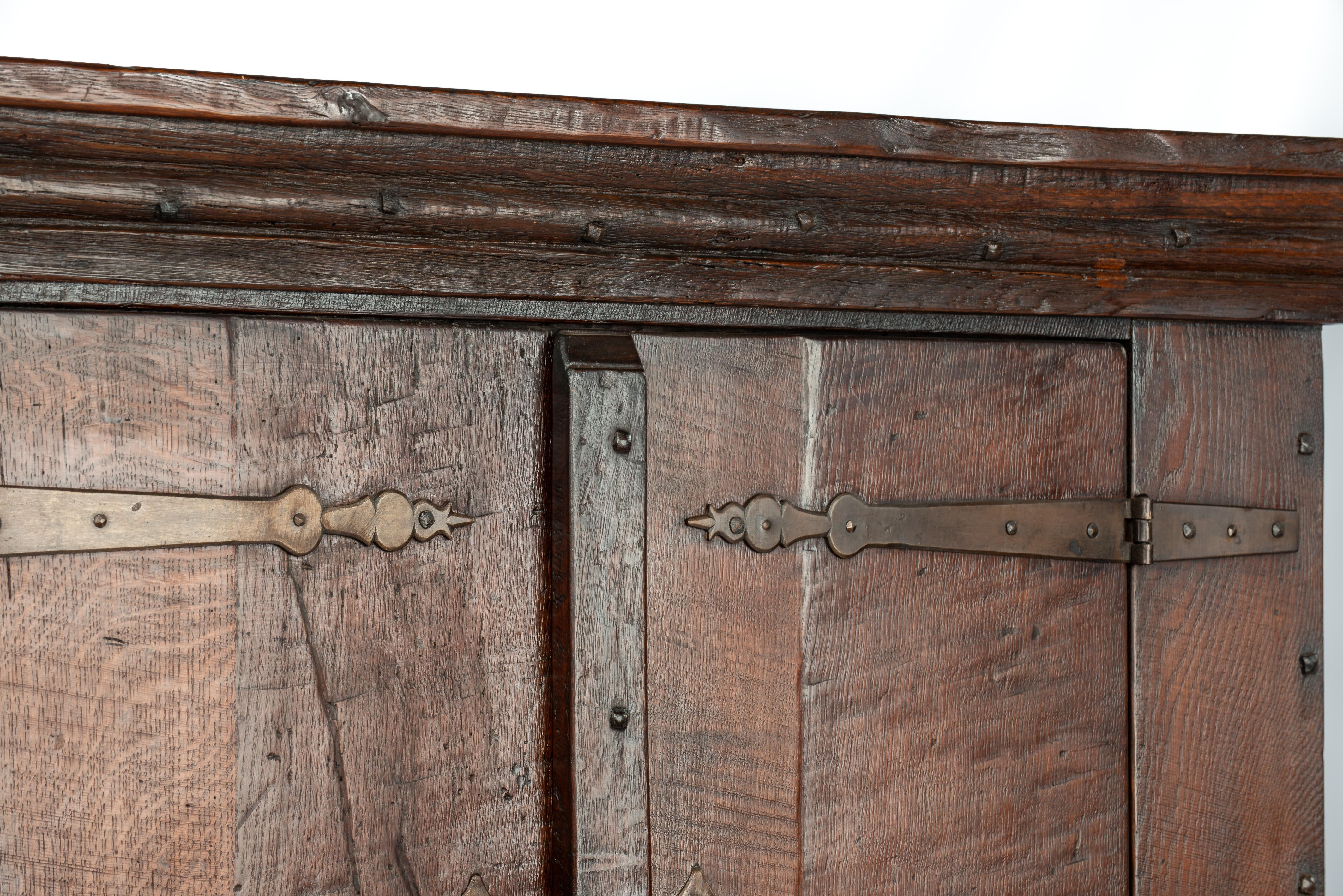 Vintage Four-Door Oak warm brown cupboard by Piet Rombouts & Sons, 1960s For Sale 6