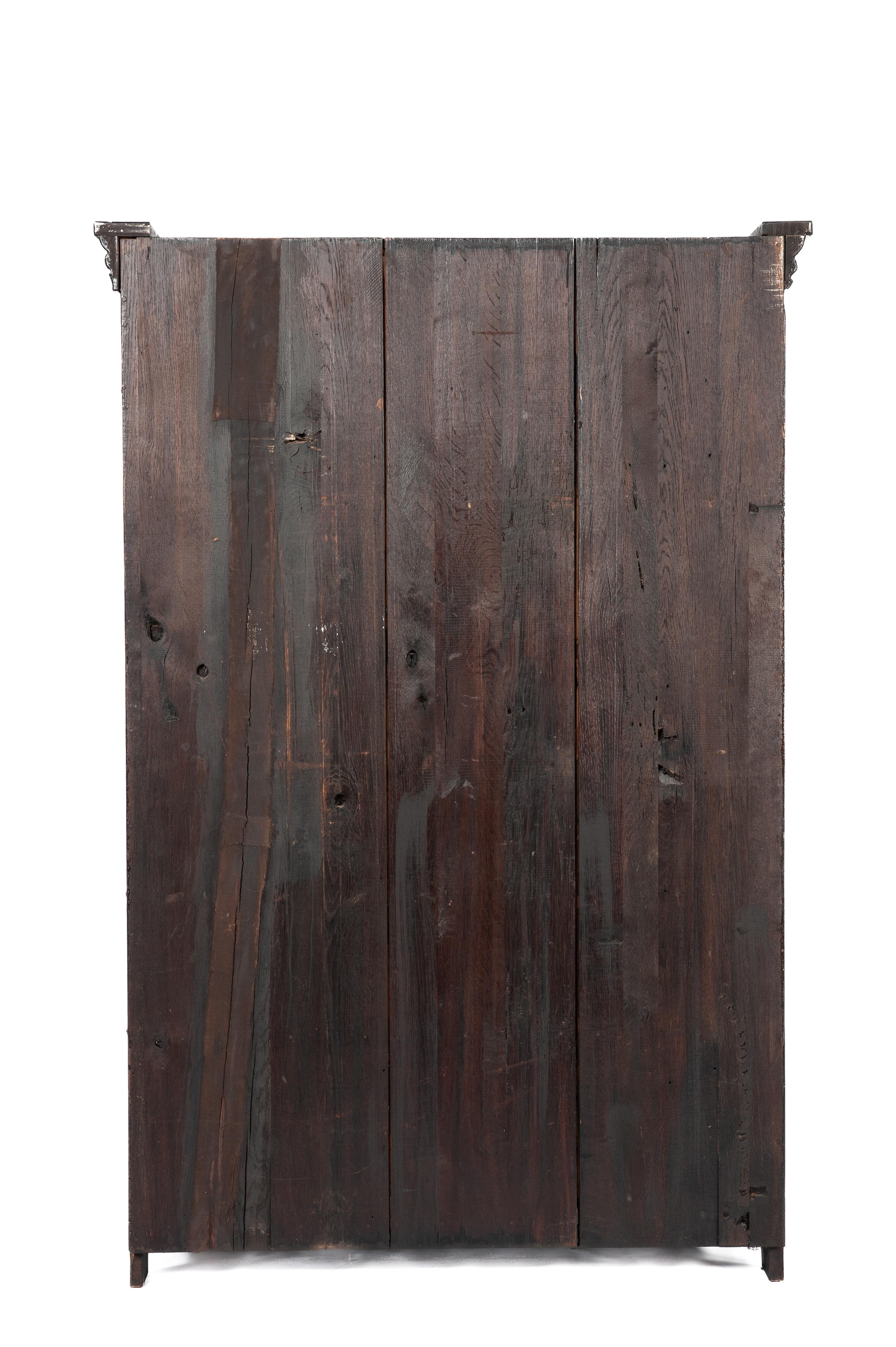20th Century Vintage Four-Door Oak warm brown cupboard by Piet Rombouts & Sons, 1960s For Sale