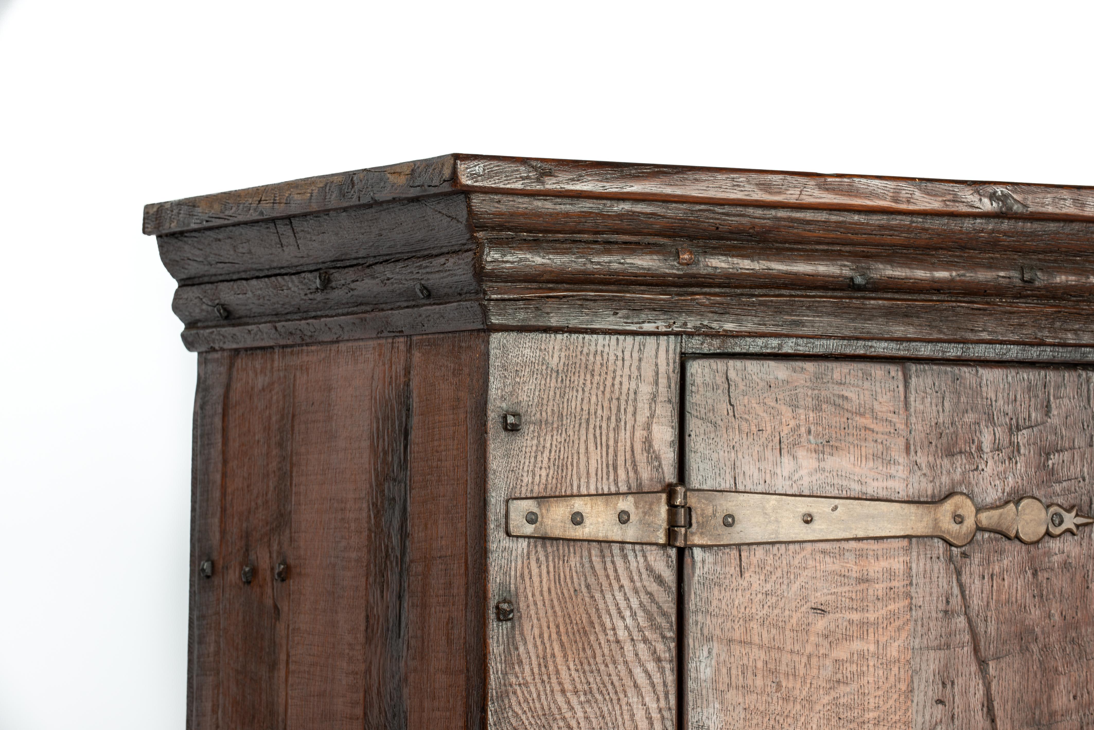 Vintage Four-Door Oak warm brown cupboard by Piet Rombouts & Sons, 1960s For Sale 3