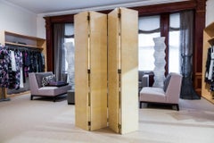 Vintage Four Panel Parchment Screens by R&Y Augousti