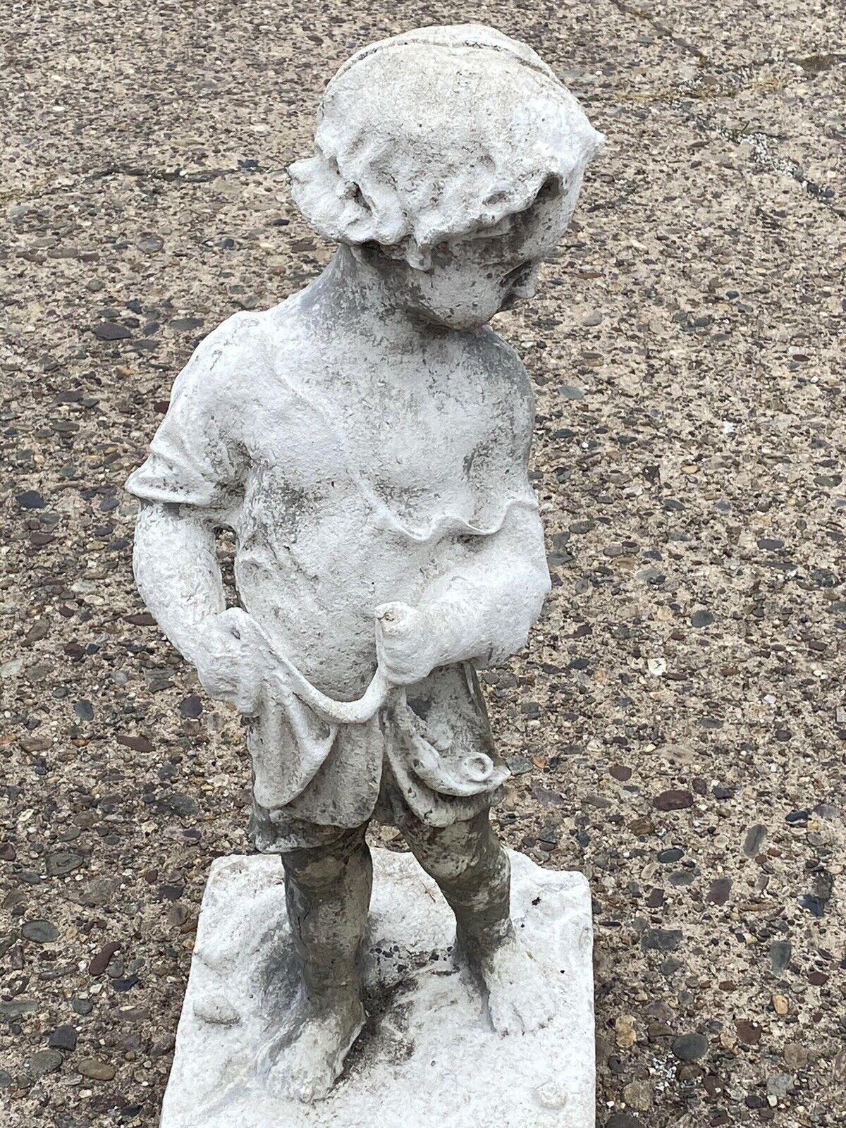 Vintage Four Seasons Cherub Putti Cast Cement Lawn Ornament Garden Statue For Sale 1