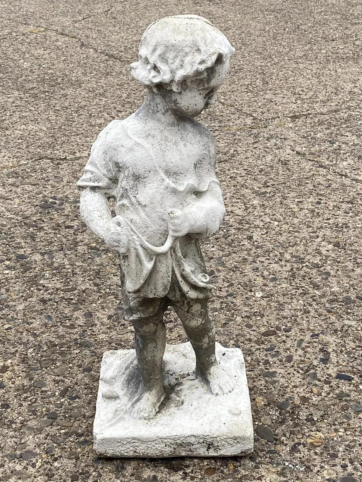 Vintage Four Seasons Cherub Putti Cast Cement 32