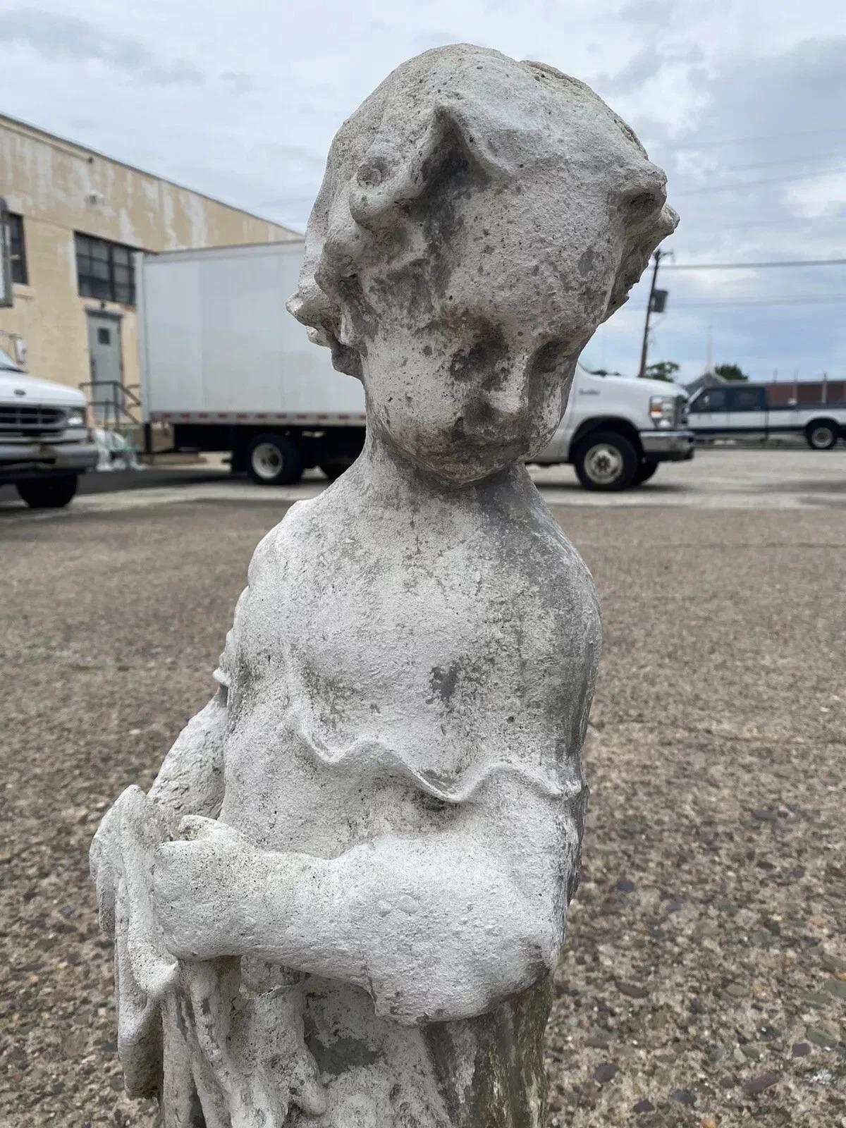 Victorian Vintage Four Seasons Cherub Putti Cast Cement 32