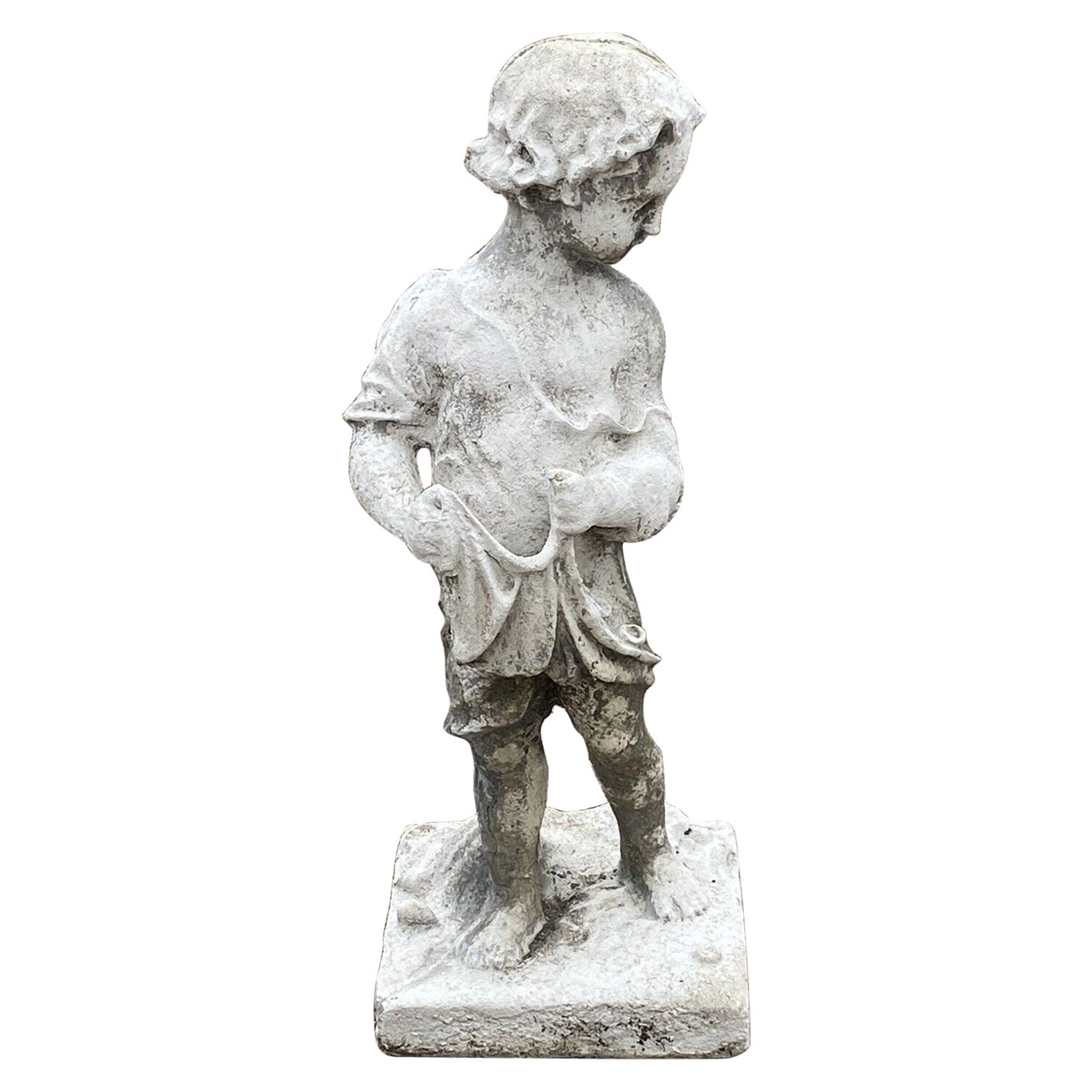 Vintage Four Seasons Cherub Putti Cast Cement Lawn Ornament Garden Statue