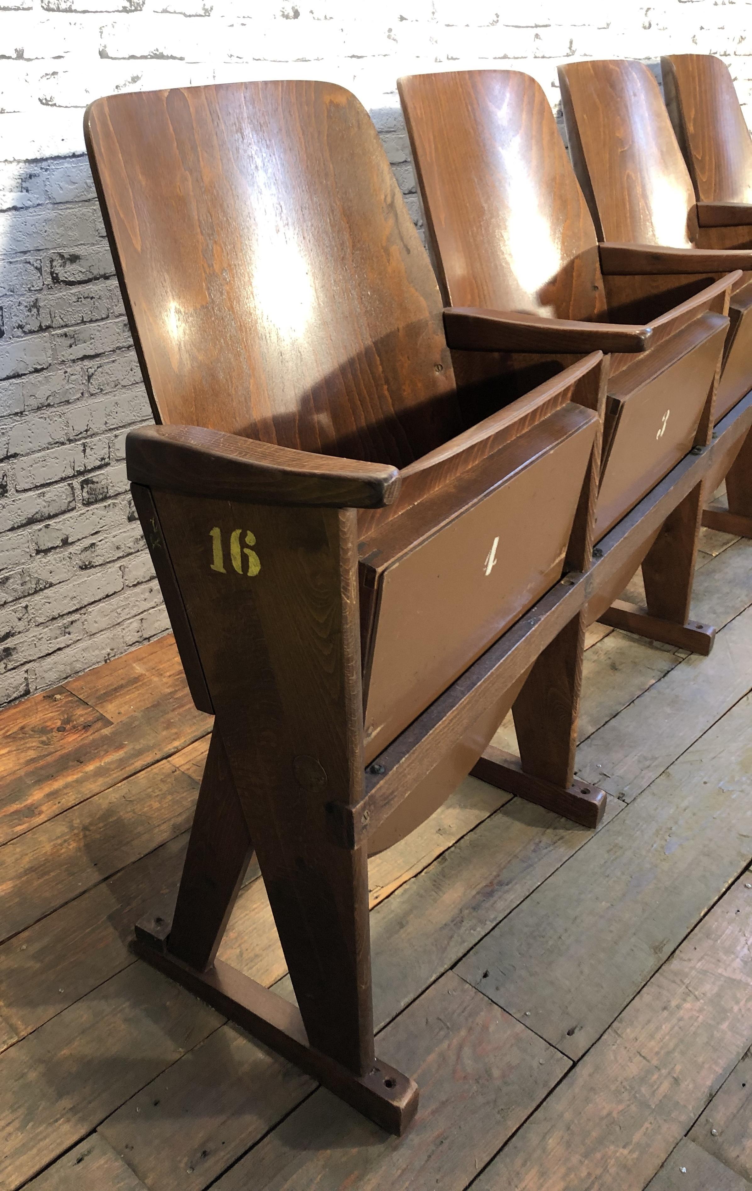 Mid-20th Century Vintage Four-Seat Cinema Bench from Ton, 1960s