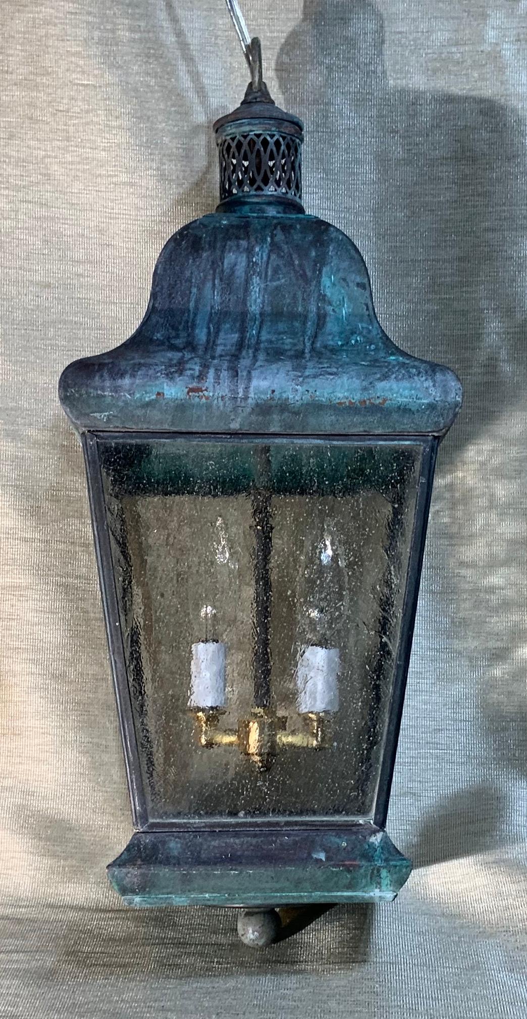 Vintage Four Sides Brass Hanging Lantern 5