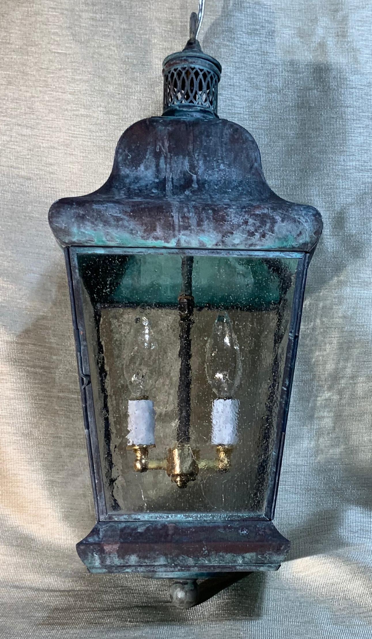 Vintage Four Sides Brass Hanging Lantern 1