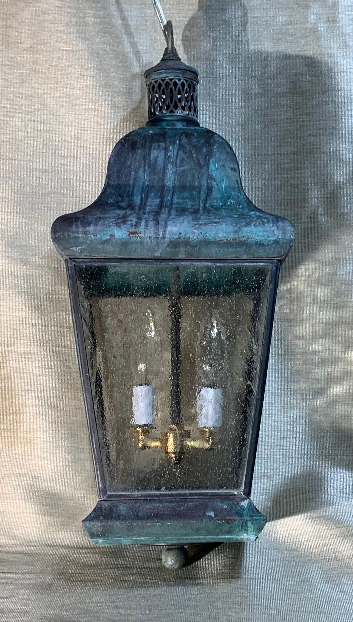 Vintage Four Sides Brass Hanging Lantern 4