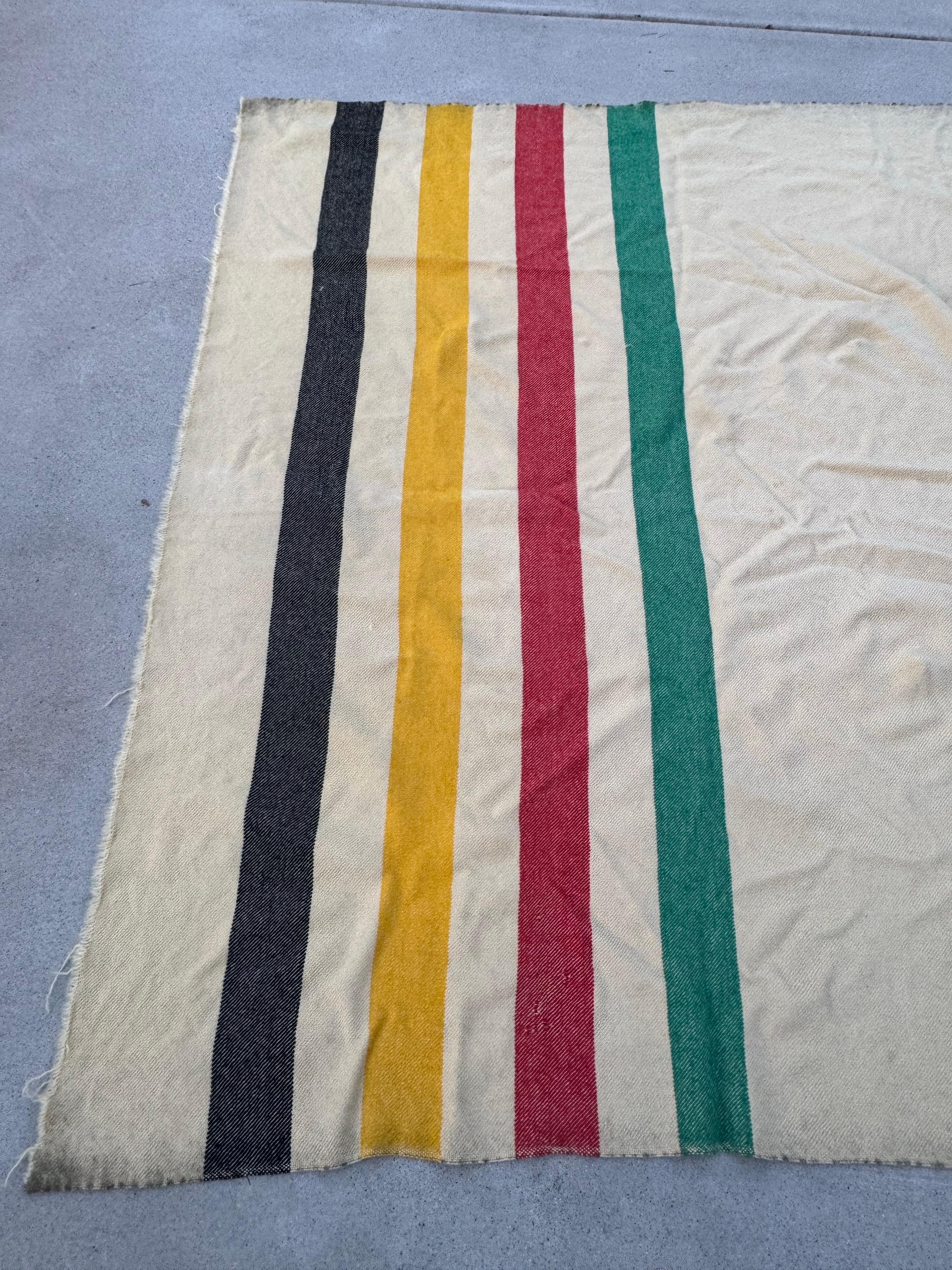 American Vintage Four Stripe Hudson's Bay Style Wool Blanket