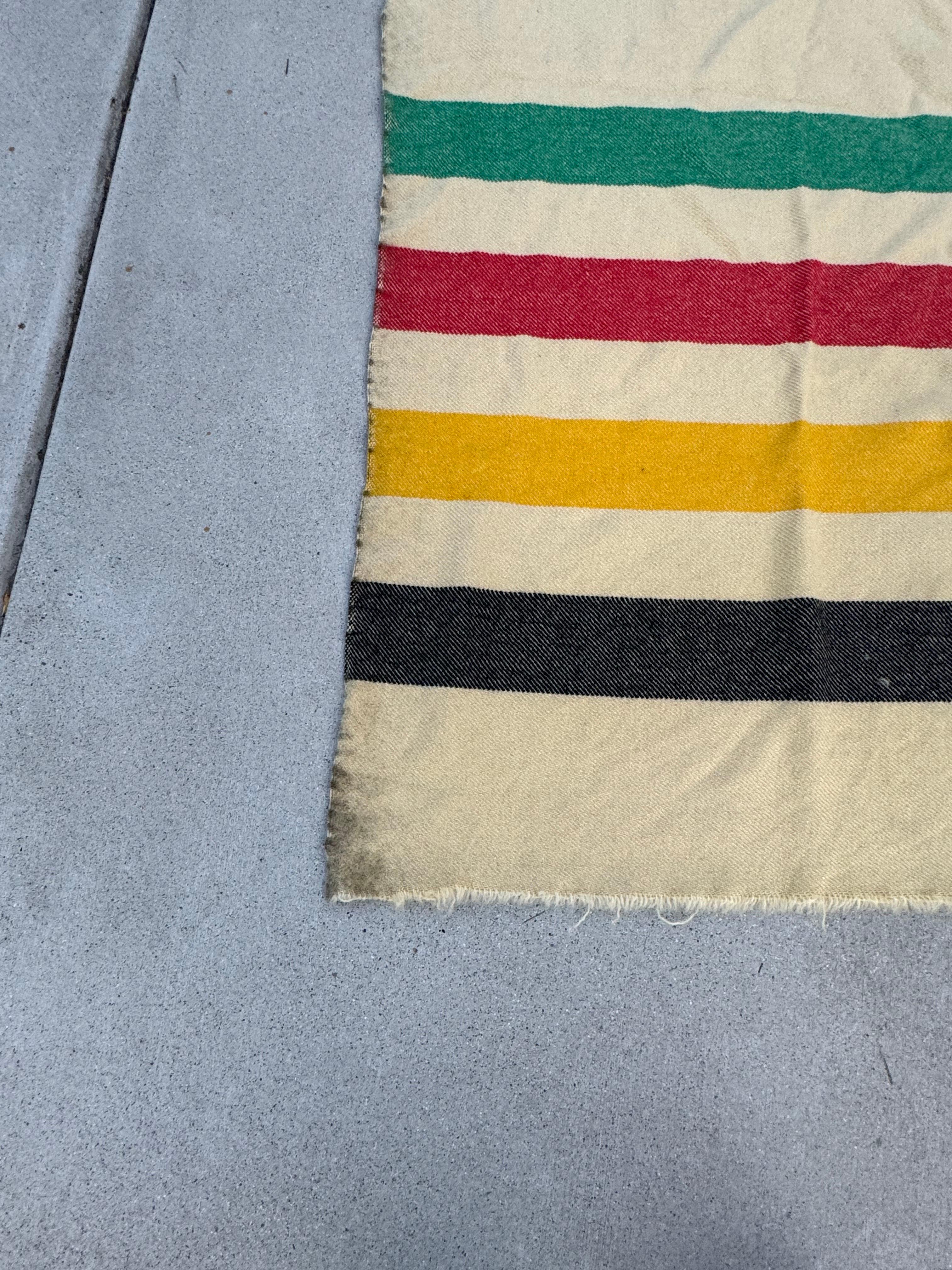 Vintage Four Stripe Hudson's Bay Style Wool Blanket 1