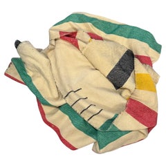 Manta de lana vintage de cuatro rayas estilo Hudson's Bay