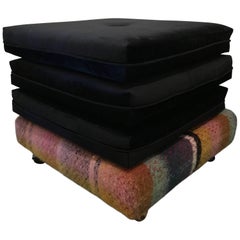 Vintage Four-Tiered Pillow Ottoman. Recently reupholstered.