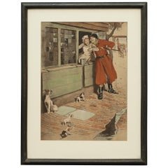 Vintage Fox Hunting Print, Amorous Huntsman by Cecil Aldin