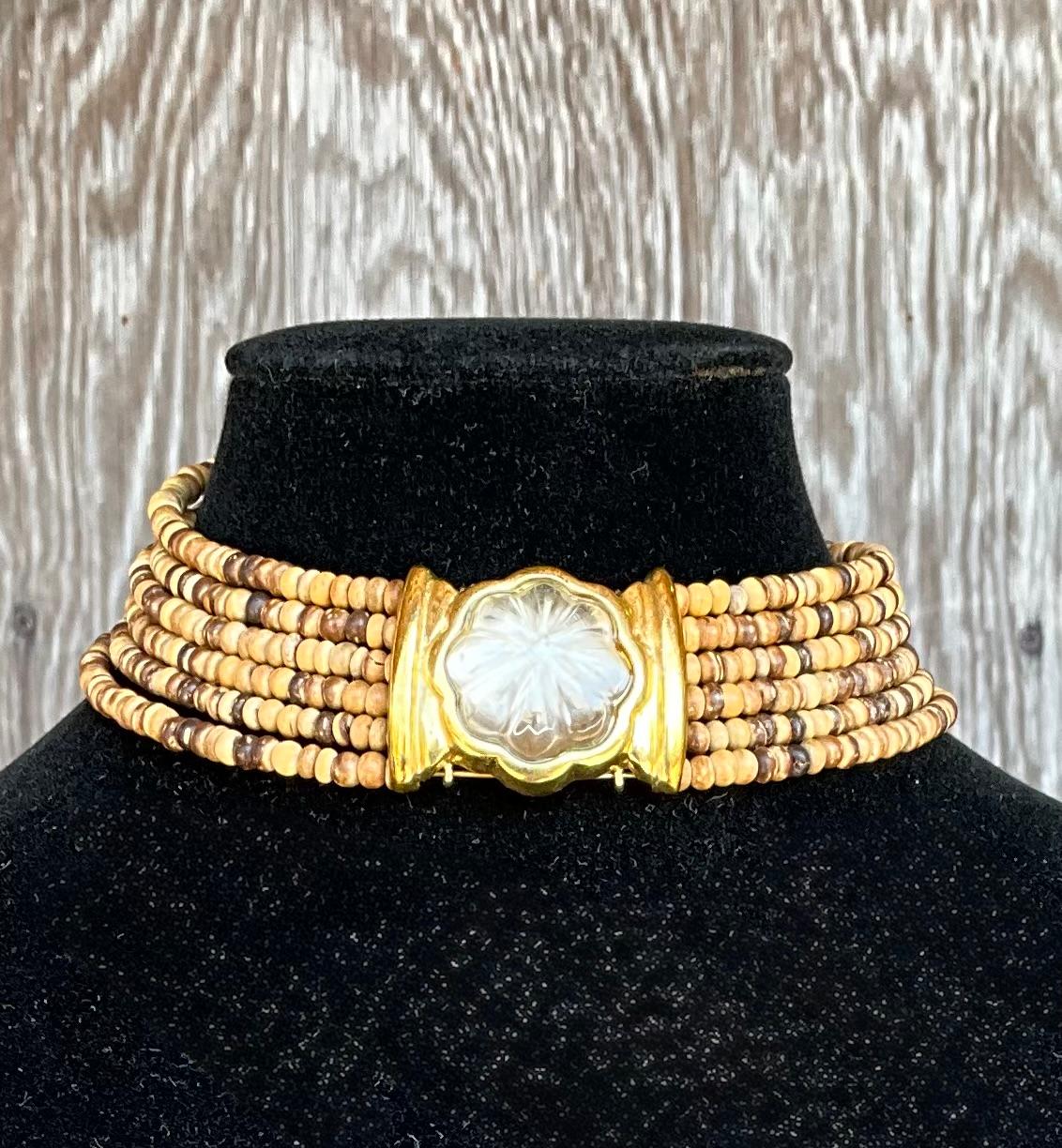 da uomo o donna Collana girocollo con perline FR Vintage Coconut in vendita