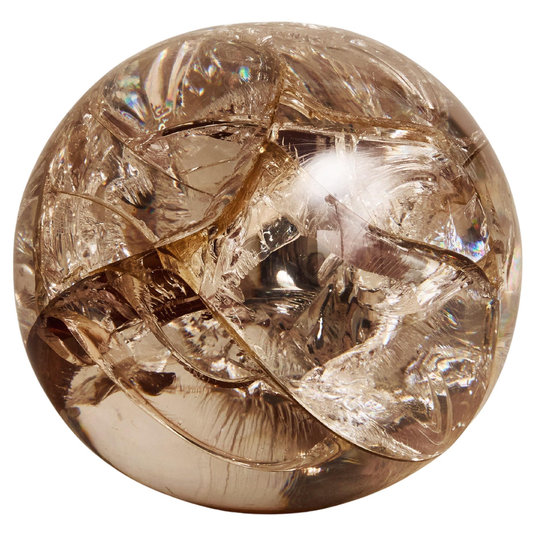 Vintage Fractal Resin Globe Sculpture