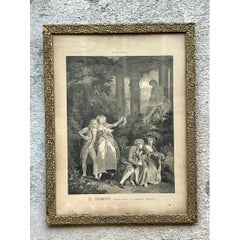 Vintage Fragonard Engraving in Gilt Frame