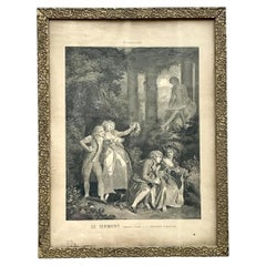 Vintage Fragonard Engraving in Gilt Frame