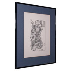 Vintage Framed 18th Century Street Map, London, West End, Soho, Leicester Square
