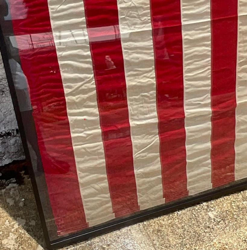 Fabric Vintage Framed 48 Star American Flag For Sale