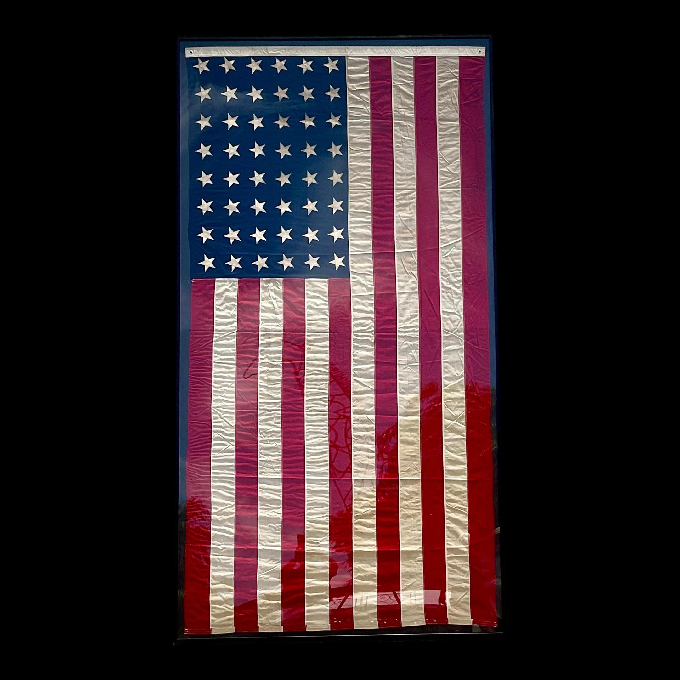 Vintage Framed 48 Star American Flag For Sale at 1stDibs