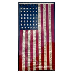Bandiera americana vintage a 48 stelle con cornice