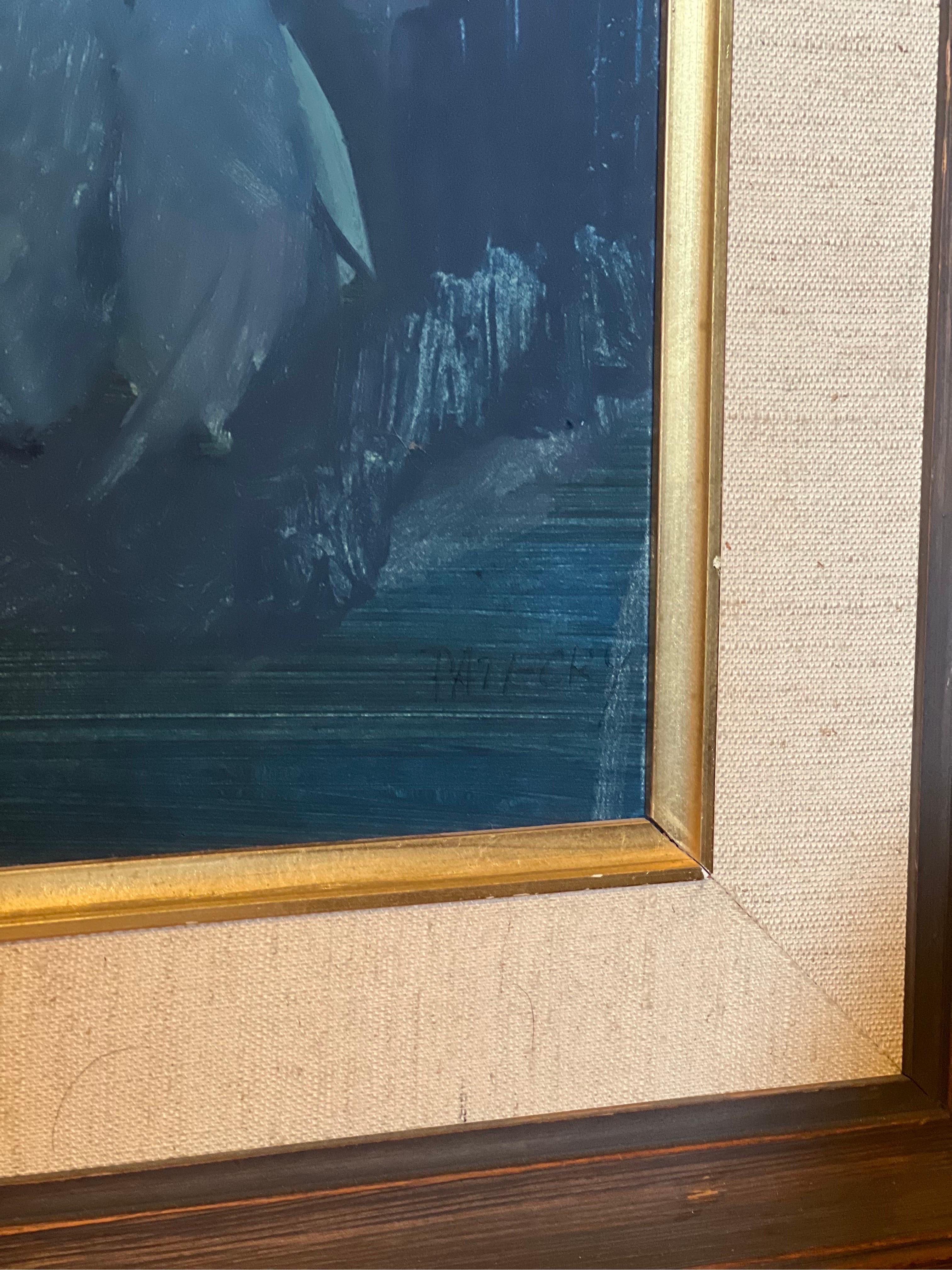 Vintage Framed Abstract Painting by Albert Patecky, Signed In Good Condition For Sale In Seattle, WA