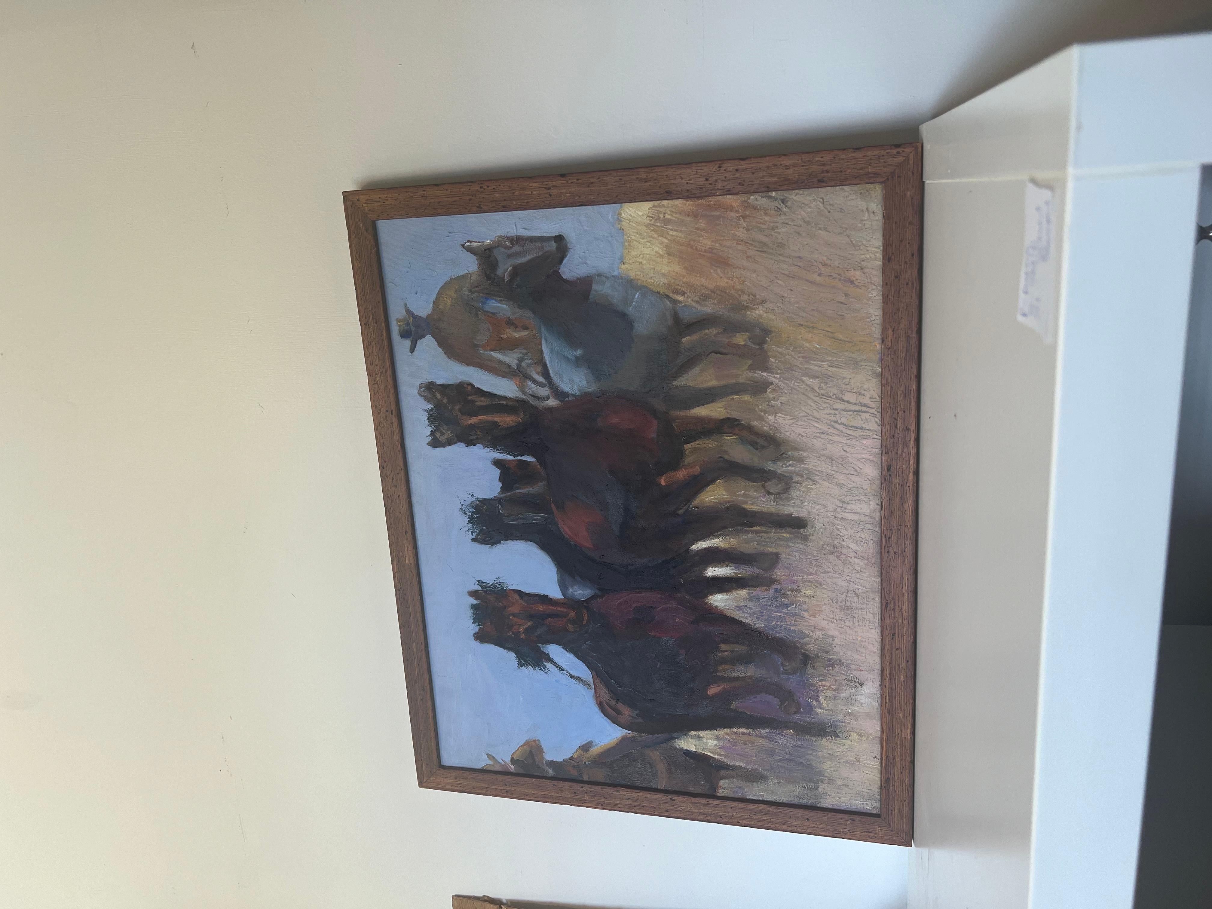 Vintage gerahmte abstrakte Malerei (Ende des 20. Jahrhunderts) im Angebot