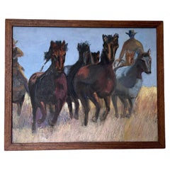 Quadro astratto vintage con cornice