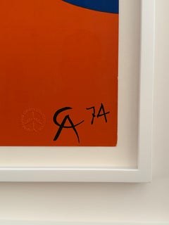 Vintage Framed Alexander Calder Lithograph 1974 "Flying Colors"