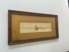 Vintage Framed and Matted Scenic Boat Artwork Print