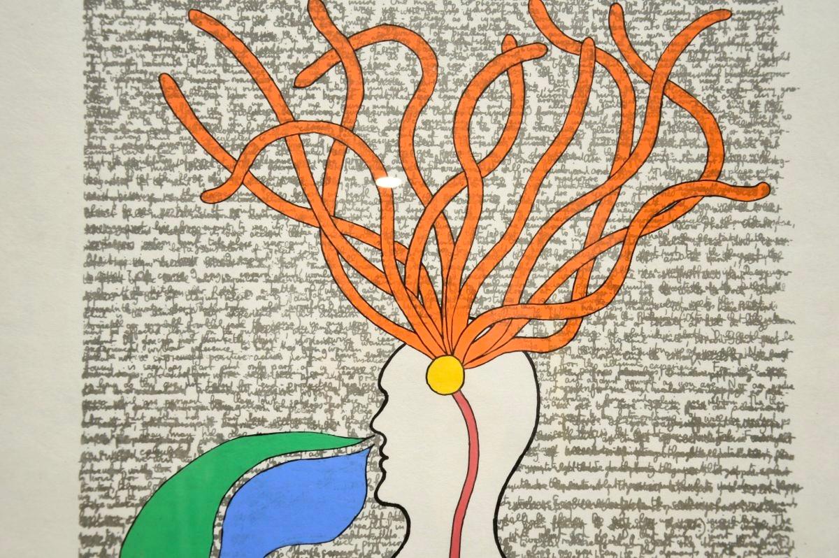 Gerahmter und signierter Lithographie-Druck von Peter Schmidt - The Flowing in the Rig (Moderne der Mitte des Jahrhunderts) im Angebot