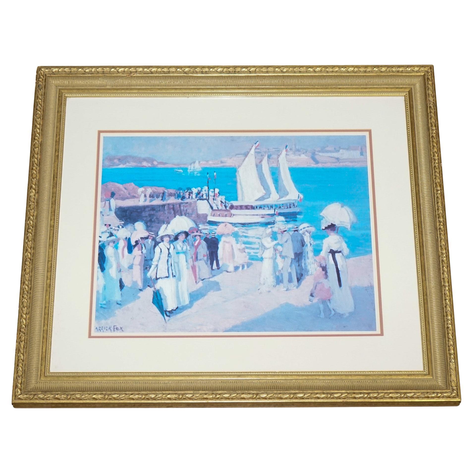 RAHMENKUNSTDRUCK VINTAGE 
QUAY AT DINARD
 BY ETHEL FOX 78 x 90 CM im Angebot