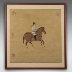 Vintage Framed Artwork, Oriental, Ink on Paper, Chinese School, Mid 20th Century