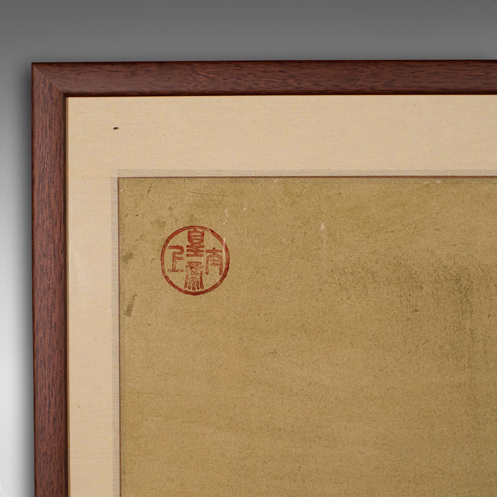 Vintage Framed Artwork, Oriental, Ink on Paper, Chinese School, Mid 20th Century For Sale 1