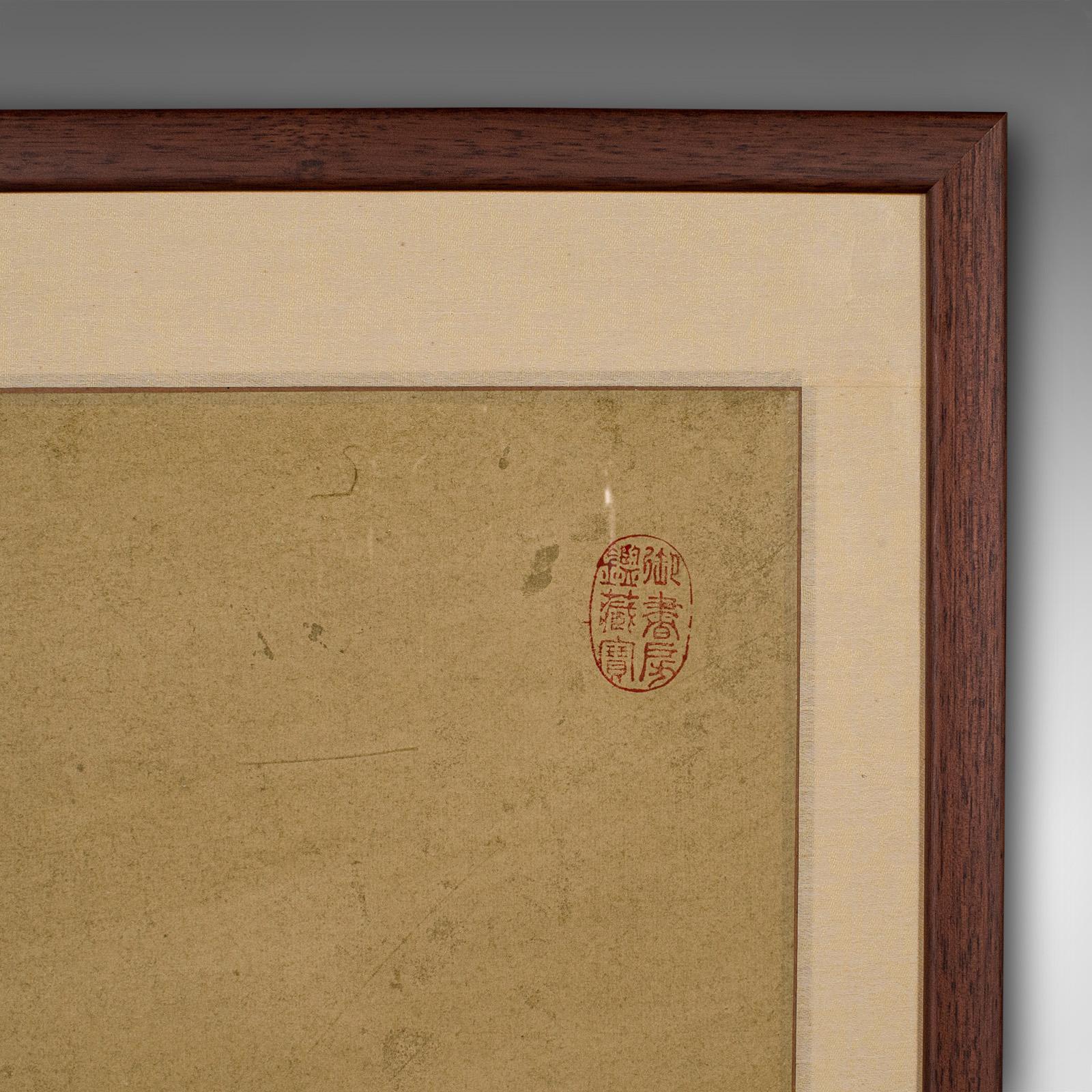 Vintage Framed Artwork, Oriental, Ink on Paper, Chinese School, Mid 20th Century For Sale 2