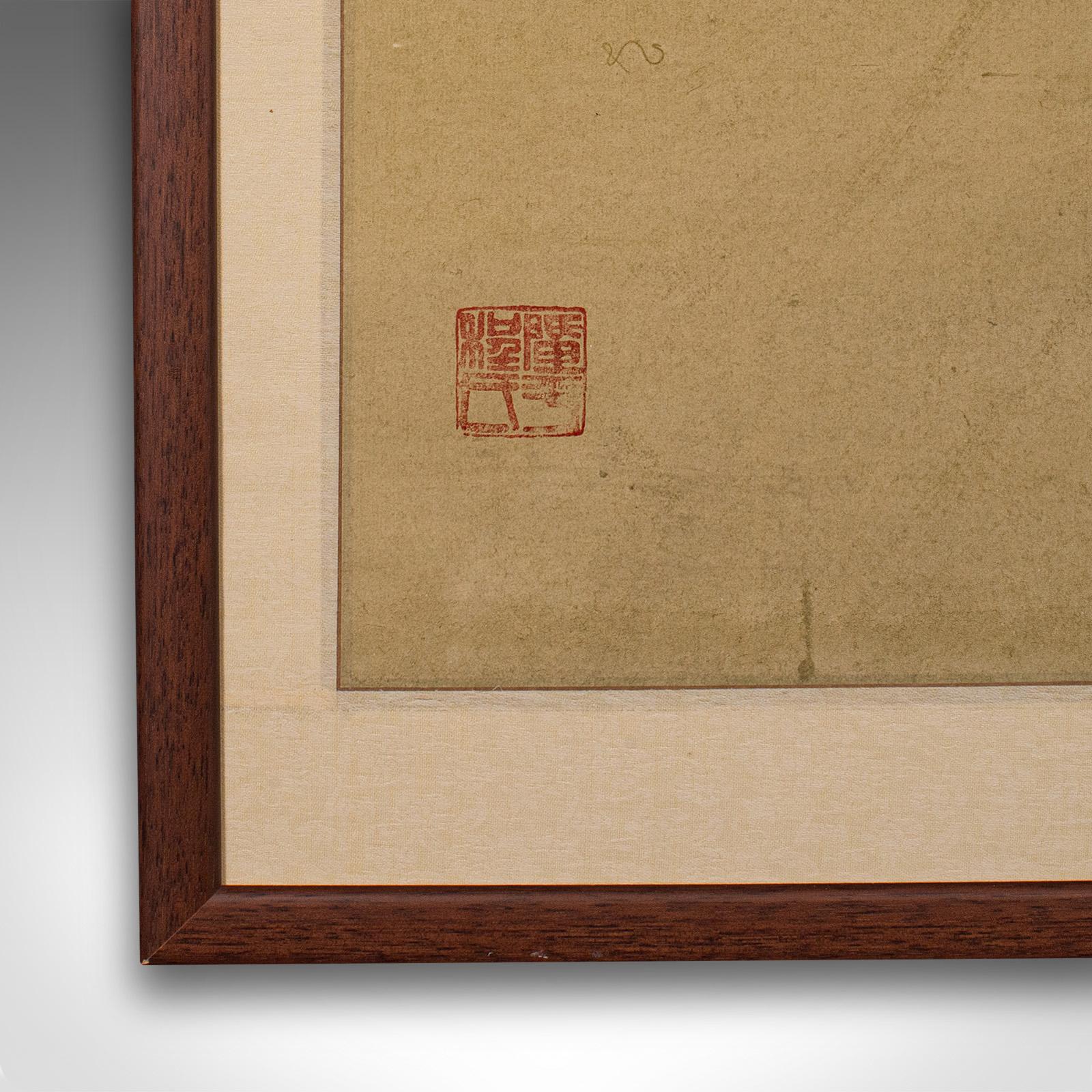 Vintage Framed Artwork, Oriental, Ink on Paper, Chinese School, Mid 20th Century For Sale 3