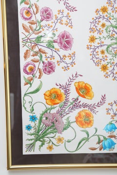 Vintage Framed Botanical Gucci Scarf