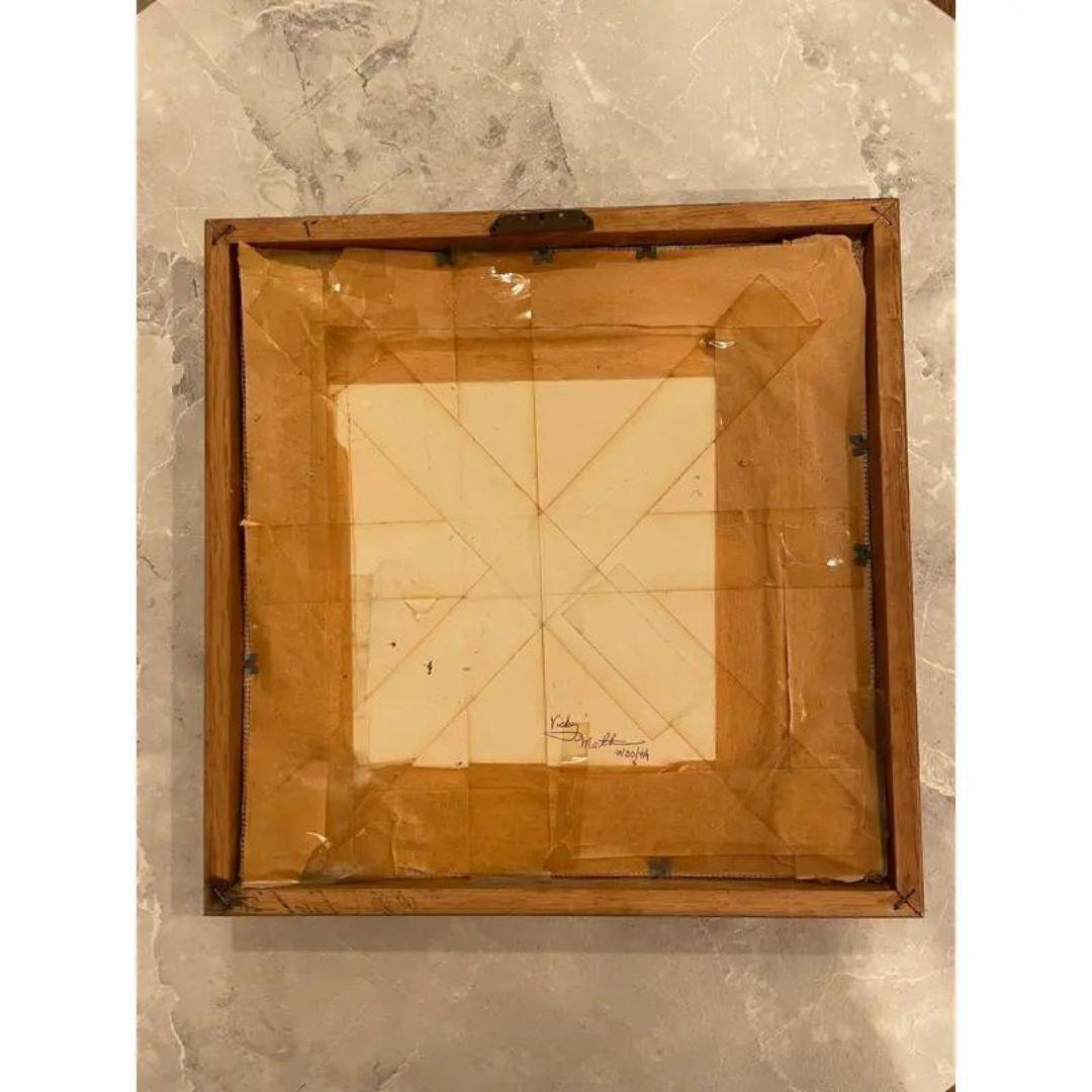 Unknown Vintage Framed Chinoiserie Asian Boho Flare Cherry Blossom Tree Hummingbird and For Sale