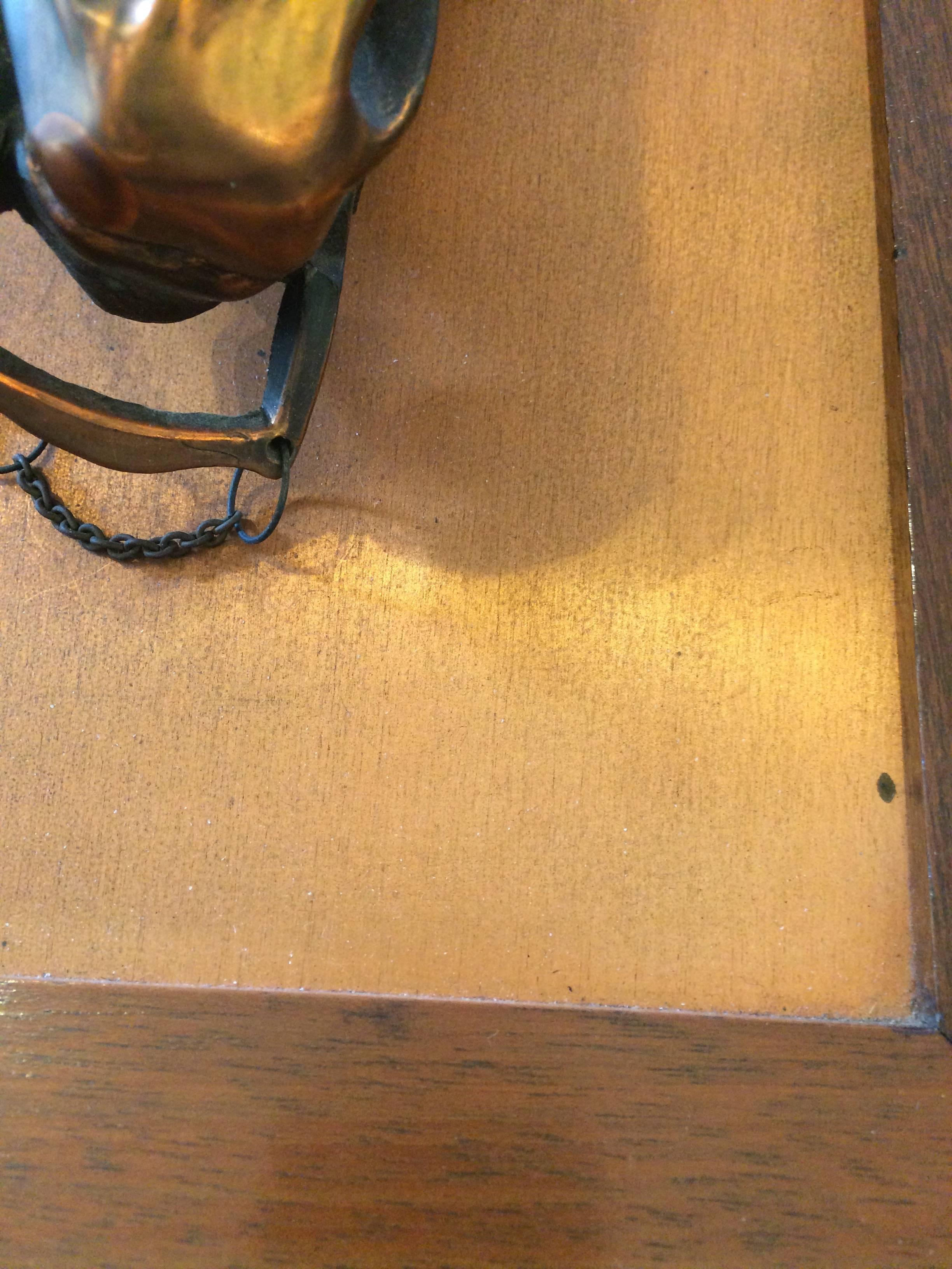 American Vintage Framed Copper Equestrian Horse Head in Relief