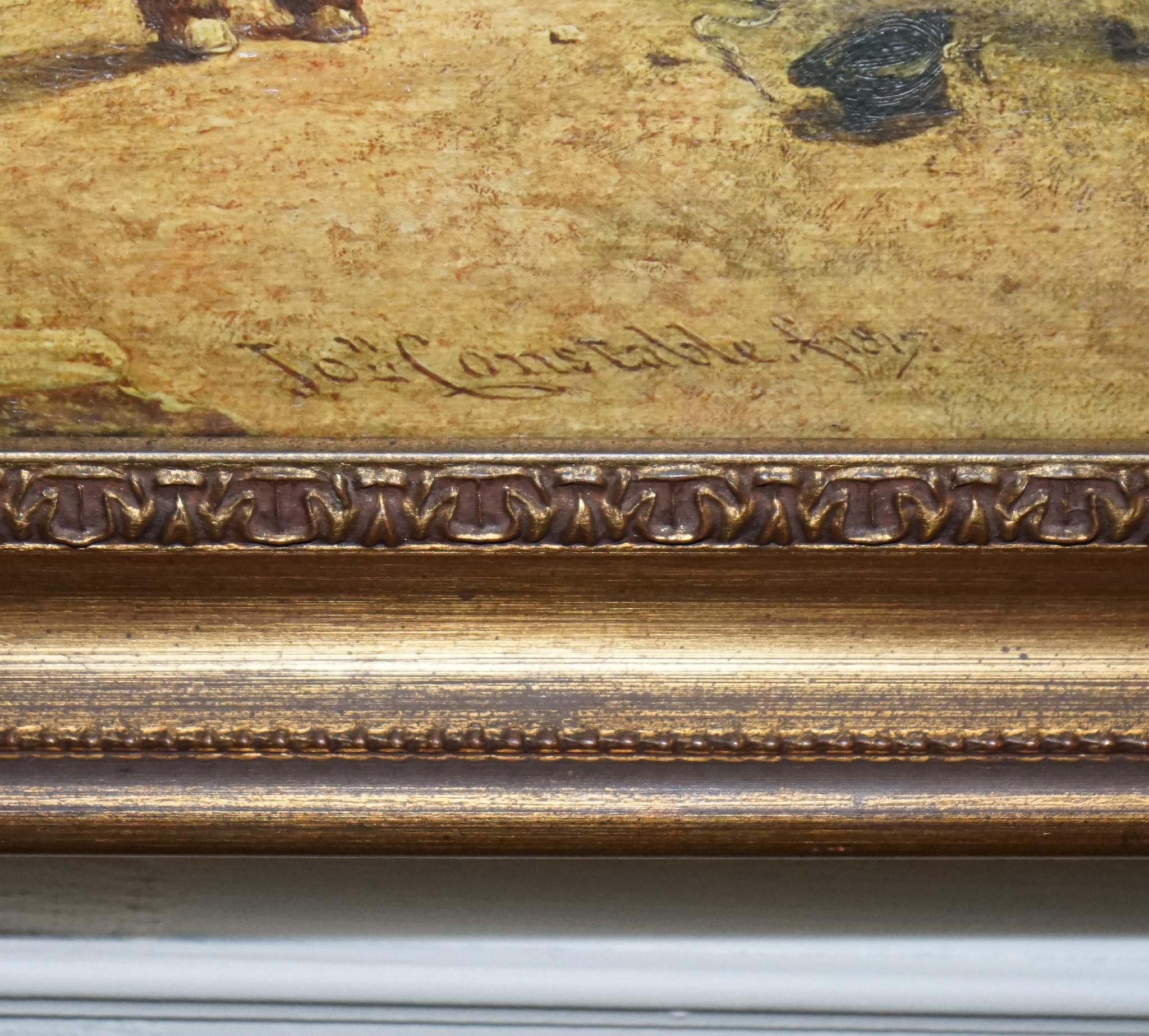VINTAGE FRAMED LANDSCHAFT LANDSCHAFTDRUCK FLUSSSECENE MIT PFERDEN UND BÄUMEN im Zustand „Gut“ im Angebot in Pulborough, GB