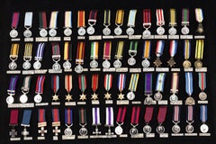 Vintage Framed Display of British Gallantry & Campaign Medals 20th Century