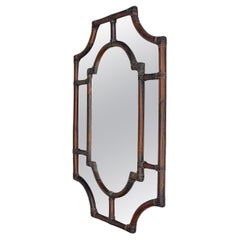 Vintage Framed Faux Bamboo Wall Mirror, France, 1970s