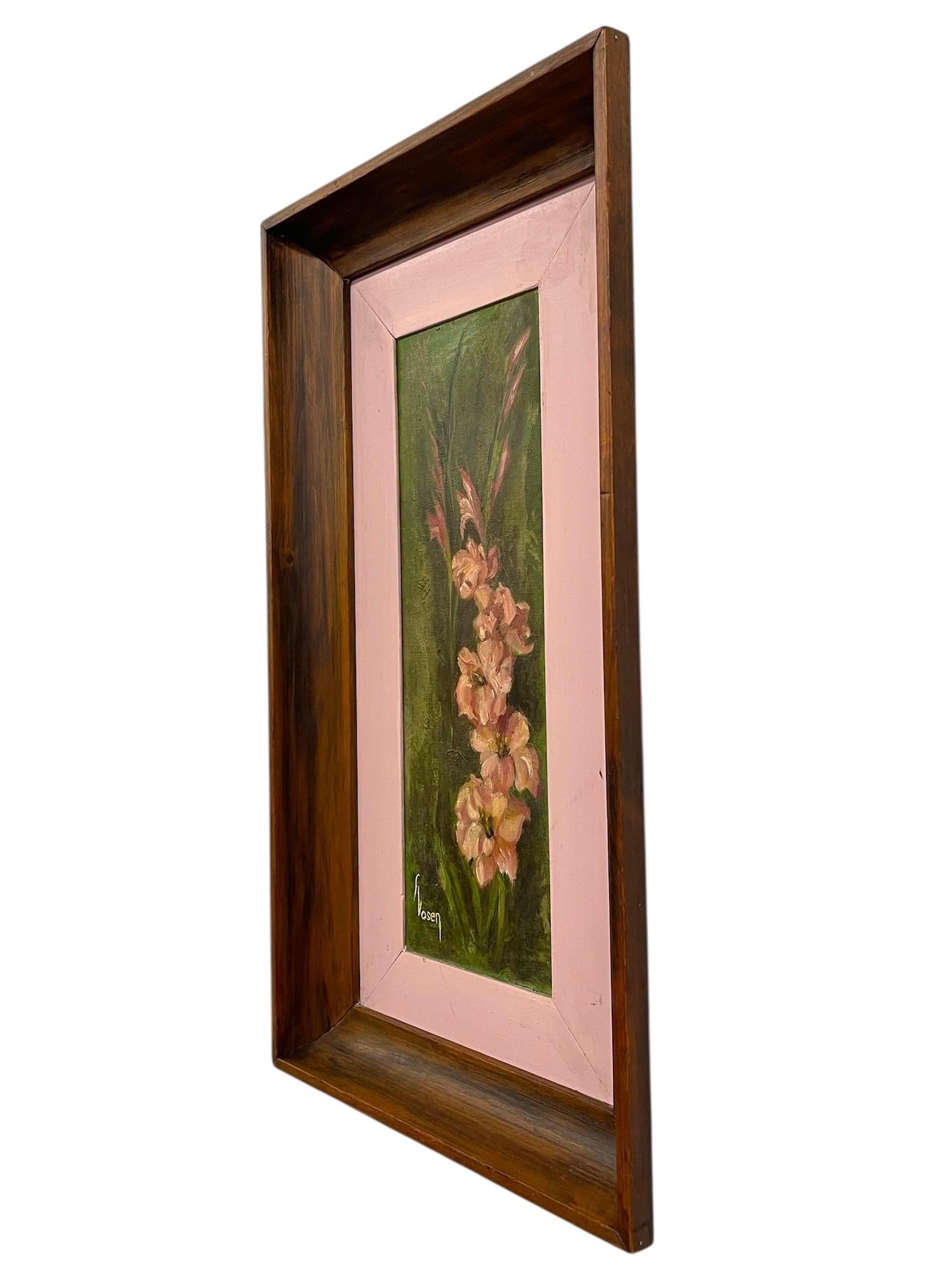 Vintage Gerahmte Blumenmalerei auf Leinwand, signiert im Zustand „Gut“ im Angebot in Seattle, WA