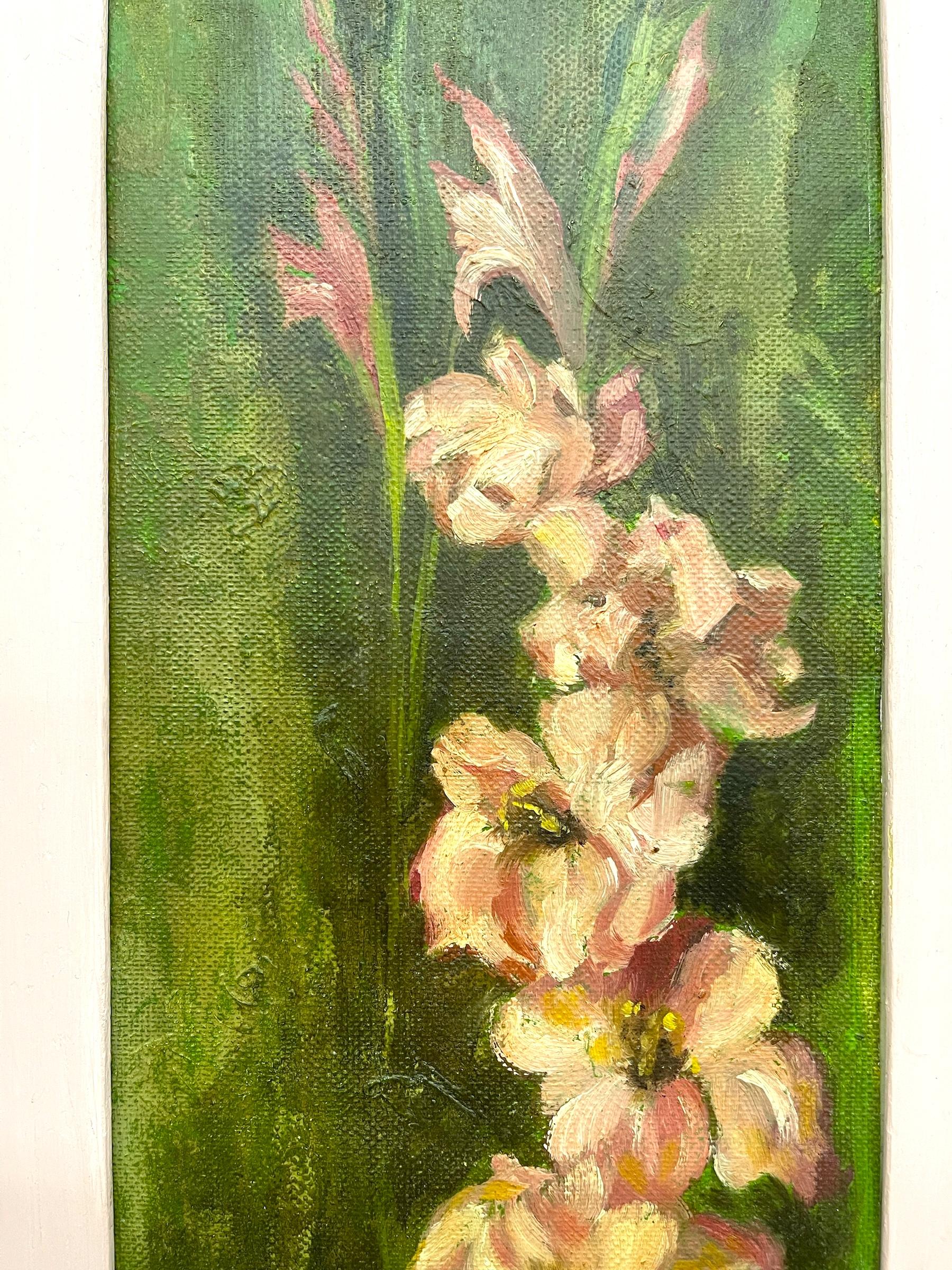 Vintage Gerahmte Blumenmalerei auf Leinwand, signiert (Ende des 20. Jahrhunderts) im Angebot