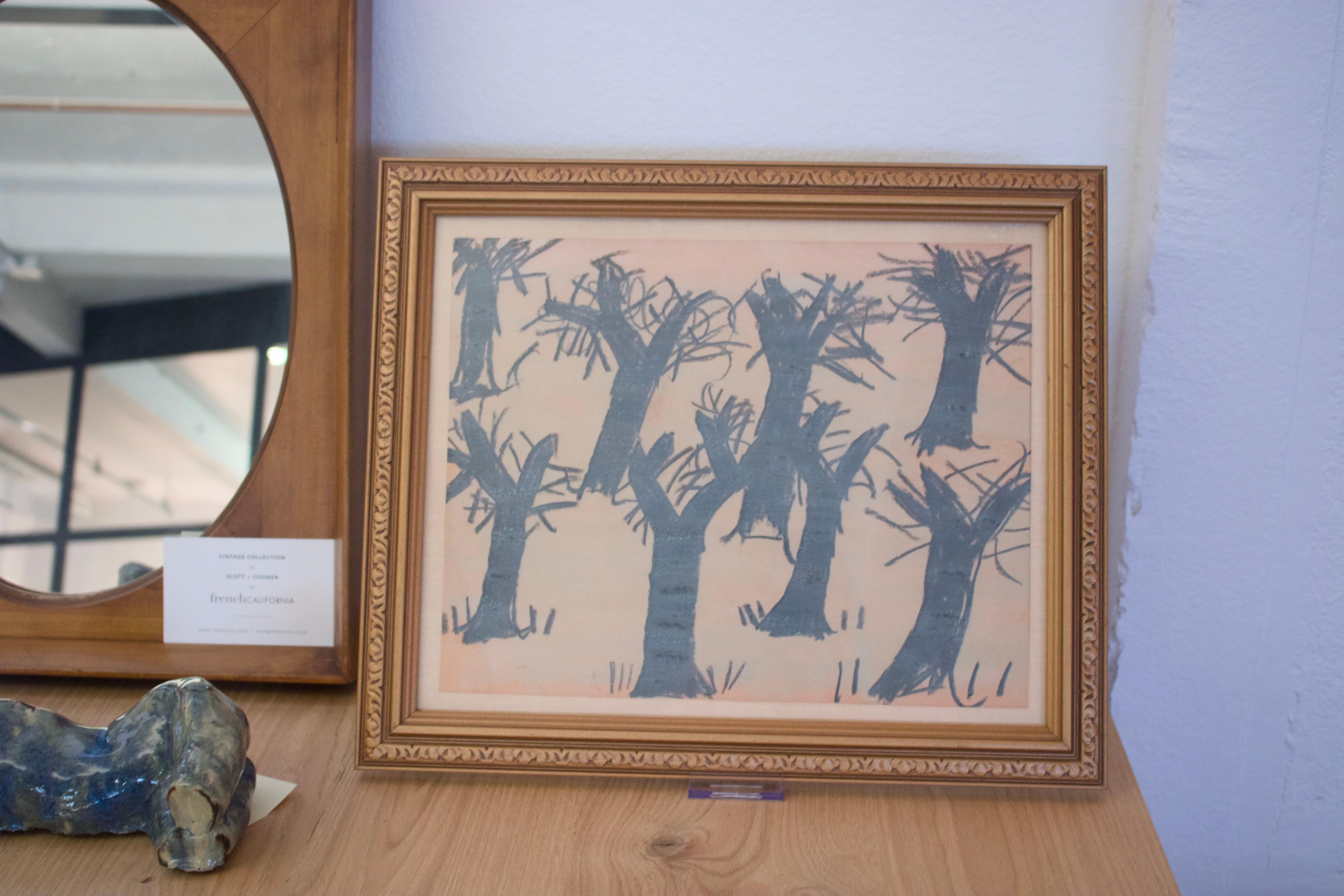 Gerahmter Vintage-Walddruck, La Forêt (Papier) im Angebot