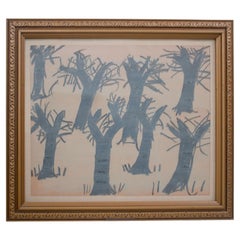 Gerahmter Vintage-Walddruck, La Forêt