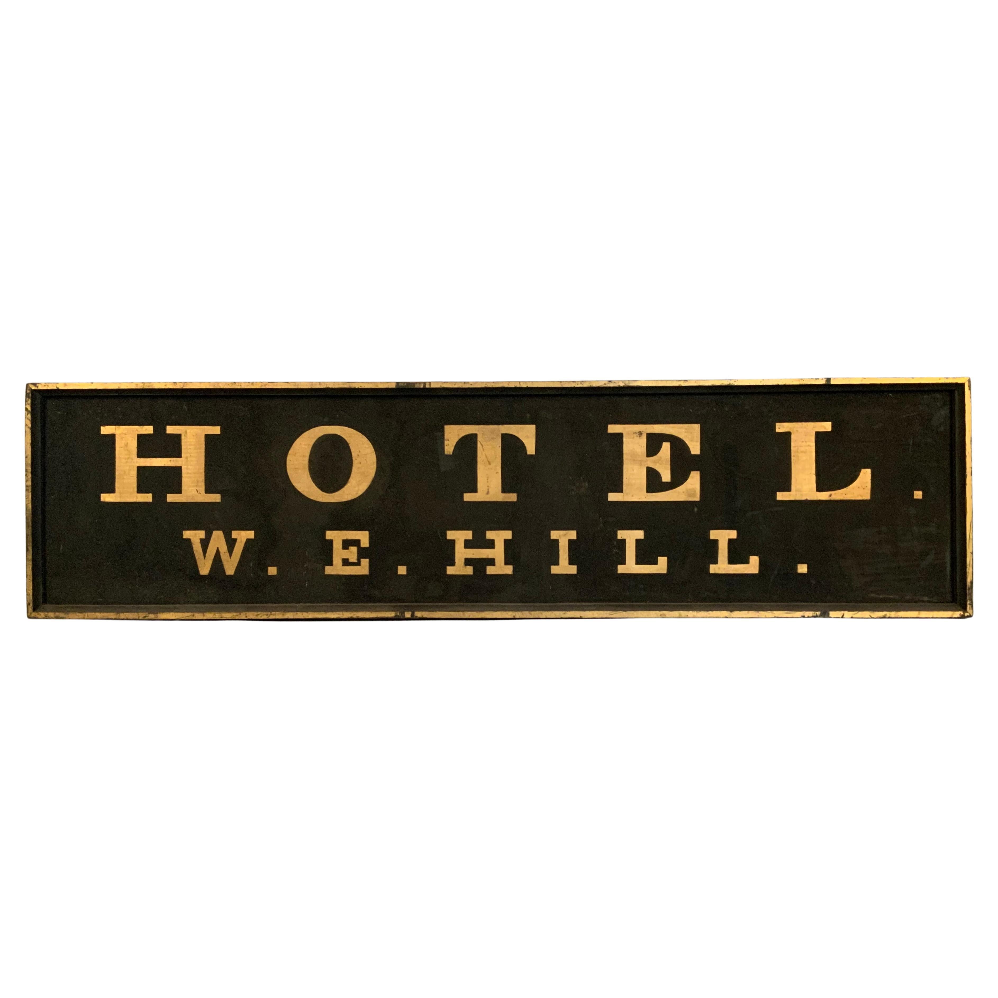 Vintage Framed Gilded Gold Hotel Trade Sign