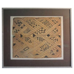 Framed Hand-Painted African Kuba Velvet Textile Framed Art